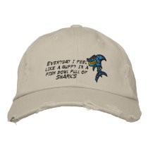 Fish bowl full of sharks embroidered hats