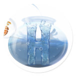 Fish Bowl Water Products Round Stickers