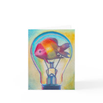 "Fish Bulb" Surreal Notecard by Ashazart