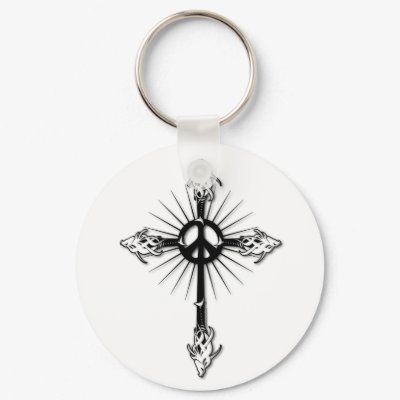Fish-Cross-Peace Keychains by Curious_Dreams