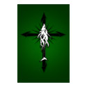 Fish-Cross_Shadow Green posters