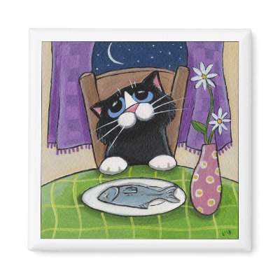 Fish Dish Magnet by LisaMarieArt