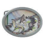 Fish displayed on Ice in Grocery store Oval Belt Buckles