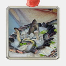 Fish displayed on Ice in Grocery store Ornament