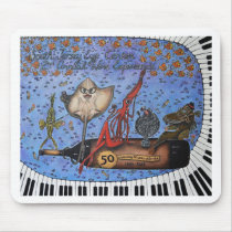 Fish Drinking Wine Two Mouse Pad