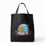 Fish Driving a Car - Grocery Tote bags