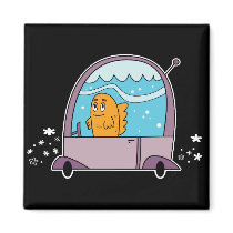 Fish Driving a Car - Magnet by andymcnally Fish Driving a Car - Magnet