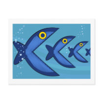 Fish eat fish postcards