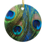 fish eye peacock feathers Christmas Ornament