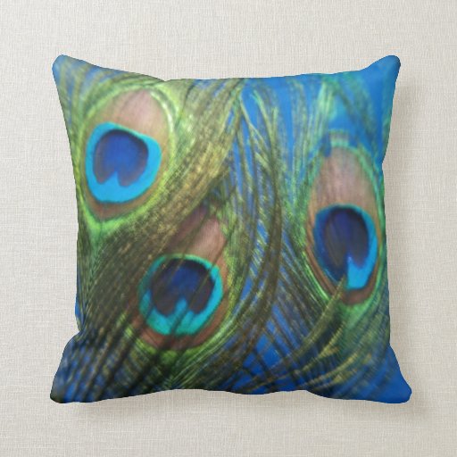 Fish Eye Peacock Still Life Throw Pillows