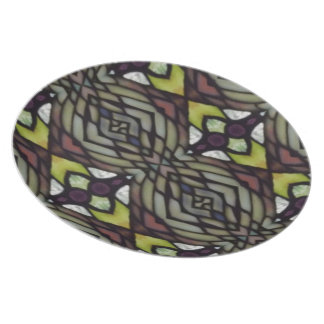 glass argyle stained plate fish eye stain plates