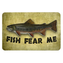 Fish Fear Me Funny Fishing Sports Rectangular Magnet