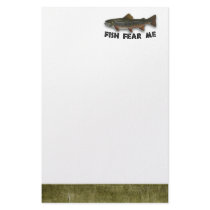 Fish Fear Me Funny Fishing Sports Stationery Paper
