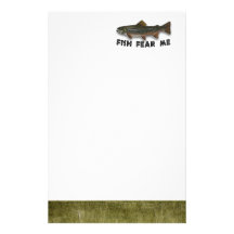 Fish Fear Me Funny Fishing Sports Stationery Paper