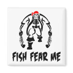 Fish Fear Me Pirate Refrigerator Magnets