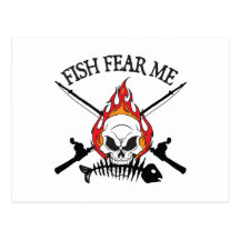 Fish Fear Me Pirate Postcard