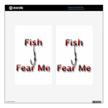 Fish Fear Me red Decals For Kindle Fire