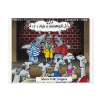 Fish Folk Singers Funny Gifts Tees & Collectibles postcards