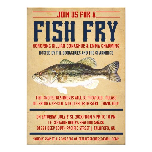 Fish Fry Party Invitations