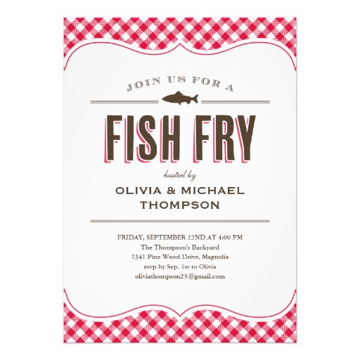 Fish Fry Party Invitations 5 quot X 7 quot Invitation Card Zazzle