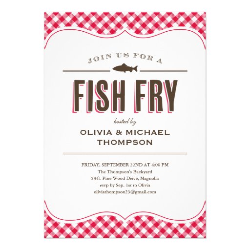 Fish Fry Party Invitations 5 X 7 Invitation Card Zazzle