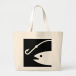 Fish Head and Hook - Black and White Bag