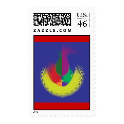 Fish head postage stamp by Derico