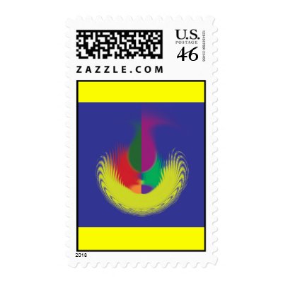 Fish head postage stamps by Derico