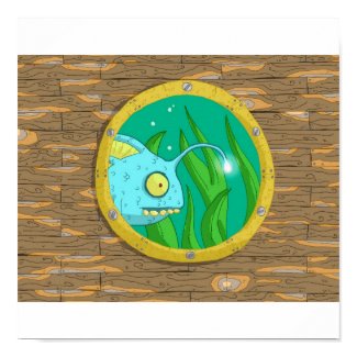 fish in a porthole print