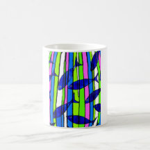 Fish in Blue, Green and Pink Striped Tank Coffee Mug