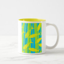 Fish in Blue, Green and Yellow Striped Tank Coffee Mug