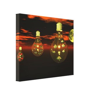 Fish in Lightbulbs Wrapped Canvas zazzle_wrappedcanvas