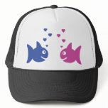 fish in love icon trucker hats