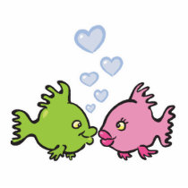 fish in love valentine photo sculptures