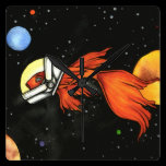 Fish in Space! Wall Clock wall clocks