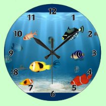Fish In The Ocean wall clocks