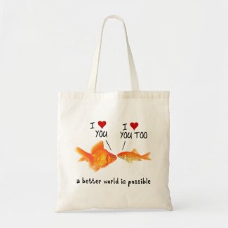Fish Love Message Tote Bag