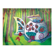Fish Magical  Mansion in the Forest Postcard