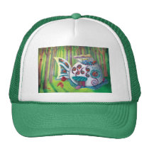 artsprojekt, magic house, magic mansion, mansion, house, fish, monsters, cute monsters, fish house, gaudi, gaudi casa, deep forest, magic, luxury, Trucker Hat with custom graphic design