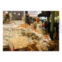 Fish Market Seattle WA Greeting Card