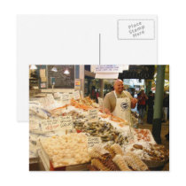 Fish Market Seattle WA Postcard