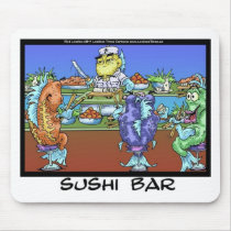 Fish Meet Markets AKA Sushi Bar Funny Gifts & Card mousepads