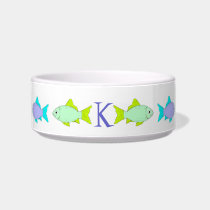 Fish Monogram Cat Food Dish pet bowls