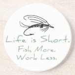 Fish More, Work Less! Beverage Coasters