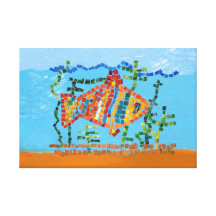 Fish Mosaic Gallery Wrap Canvas