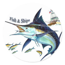 fish n ships round stickers