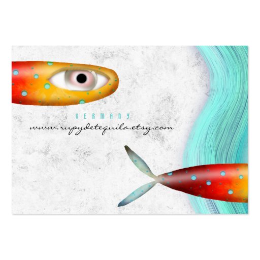 Fish Ocean Wave Elegant Business Card (front side)