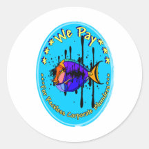 Fish Oil Round Stickers