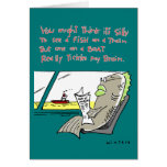 Fish on a Train Greeting Cards