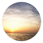 Fish on at Sunrise! Round Stickers